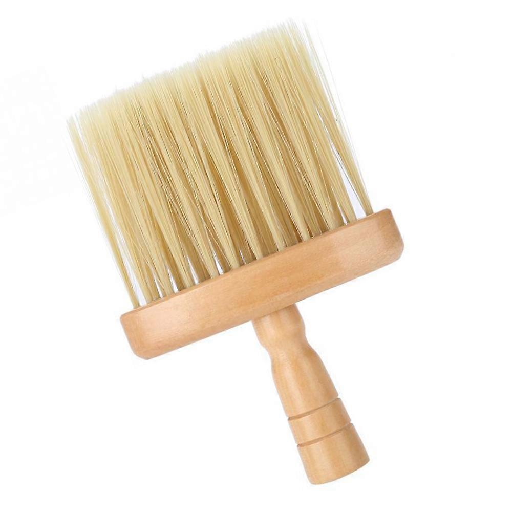 Wood Handle Hair Brush for Barber with Nylon Bristles Khaki Color Suitable for Salon and Home Use 1Pc