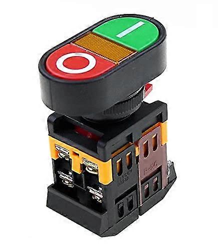 22mm 220V AC ON/OFF Start Stop 1 NO NO Opener APBB22N Double Key Double Position with LED Yellow Lamp Control Button Switch Reset (Size: 48V)