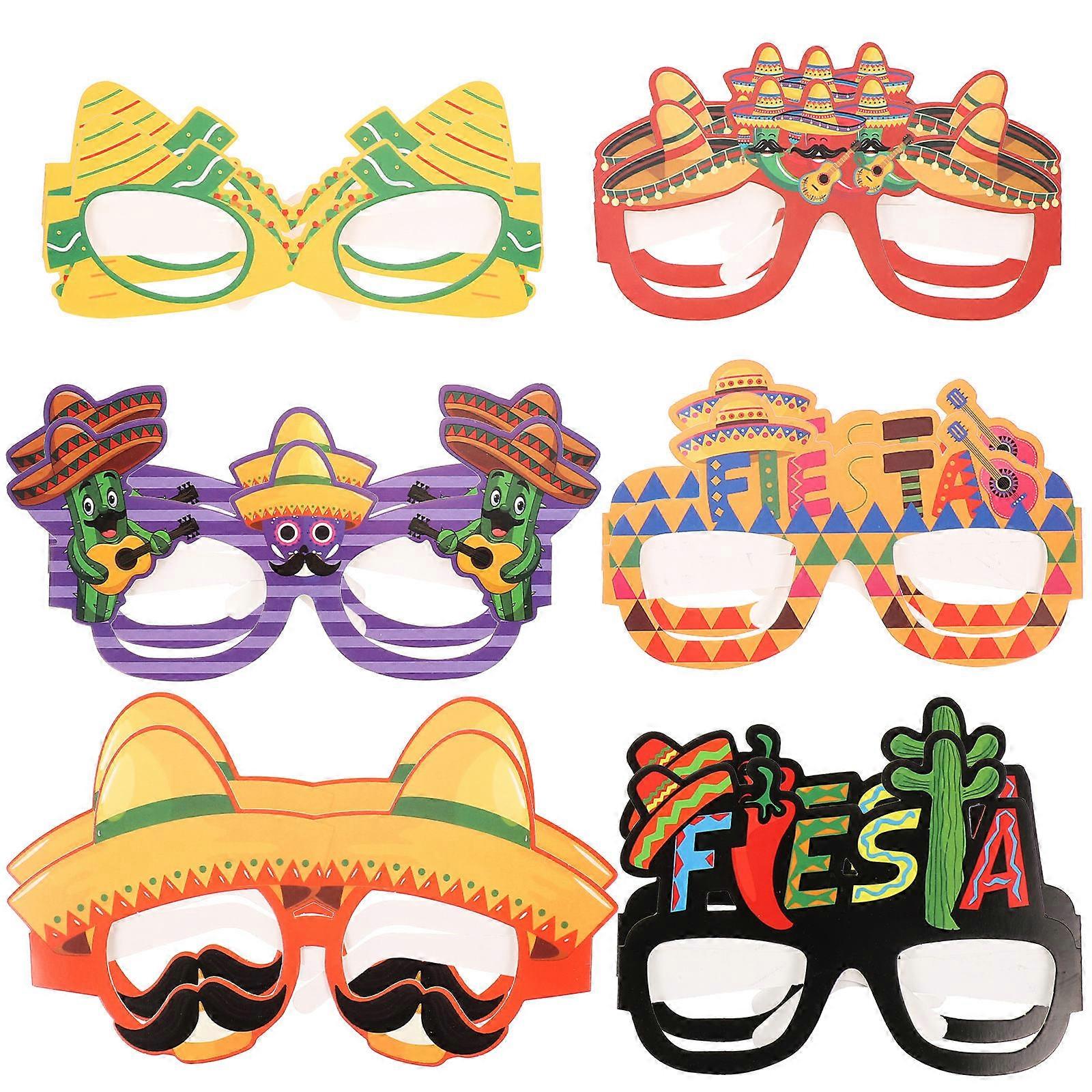 Funny Mexican Themed Eyeglasses Frames for Decor with Paper Material 12pcs