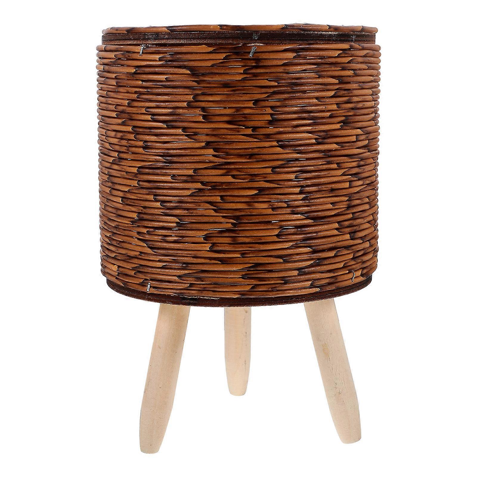 Creative Woven Planter Basket For Outdoor Gardening Rustic Style With Triangular Base 1Pack