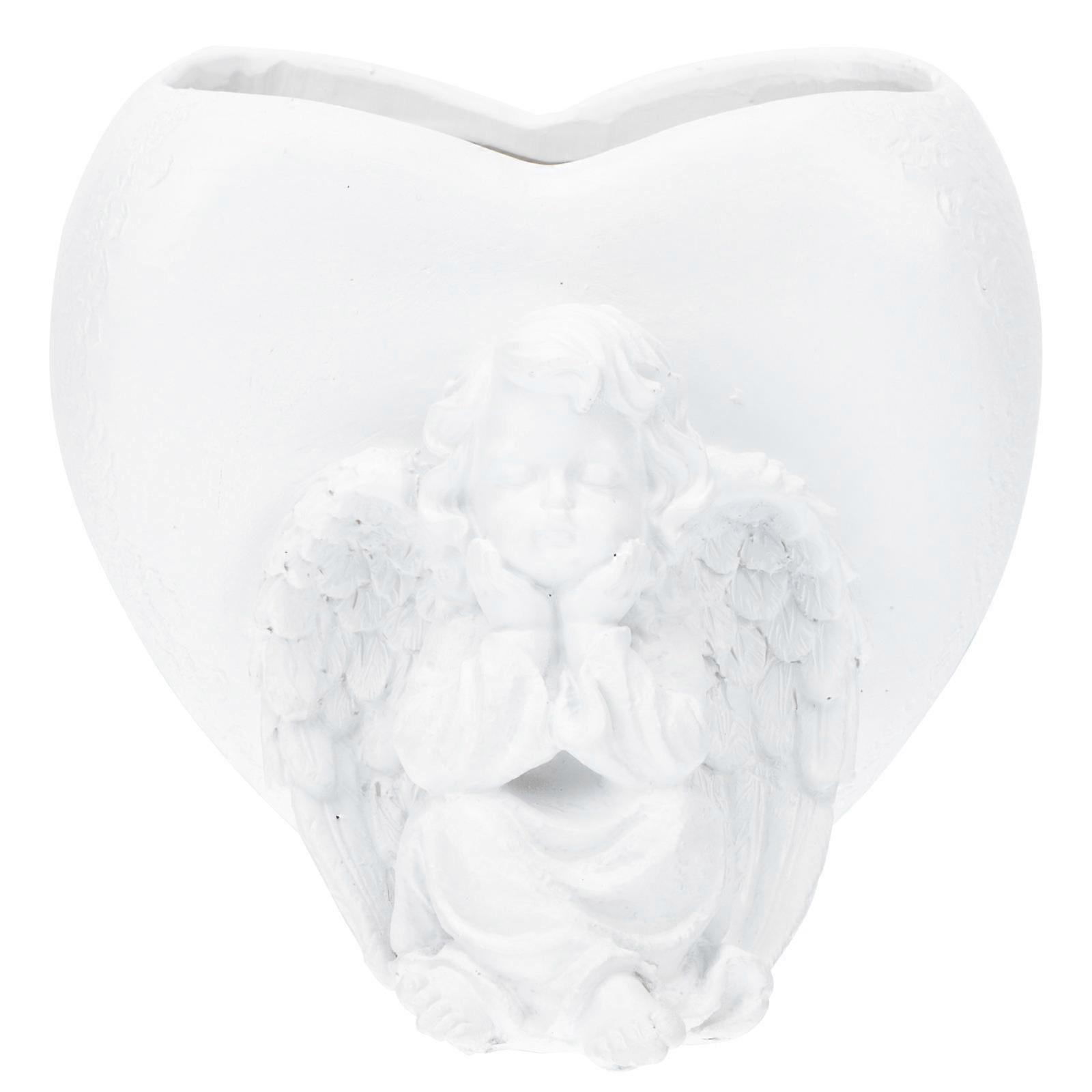 Creative White Flower Container Suitable For Indoor Decoration 1Pc Angel Shaped Planter