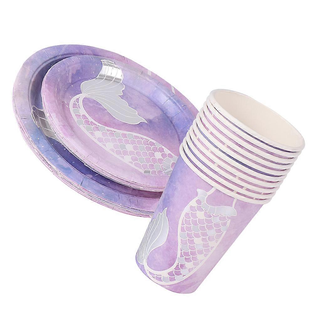 Birthday Party Supplies 20Pcs Disposable Mermaid Paper Cups Perfect Size Design Event Hosting Festive Design