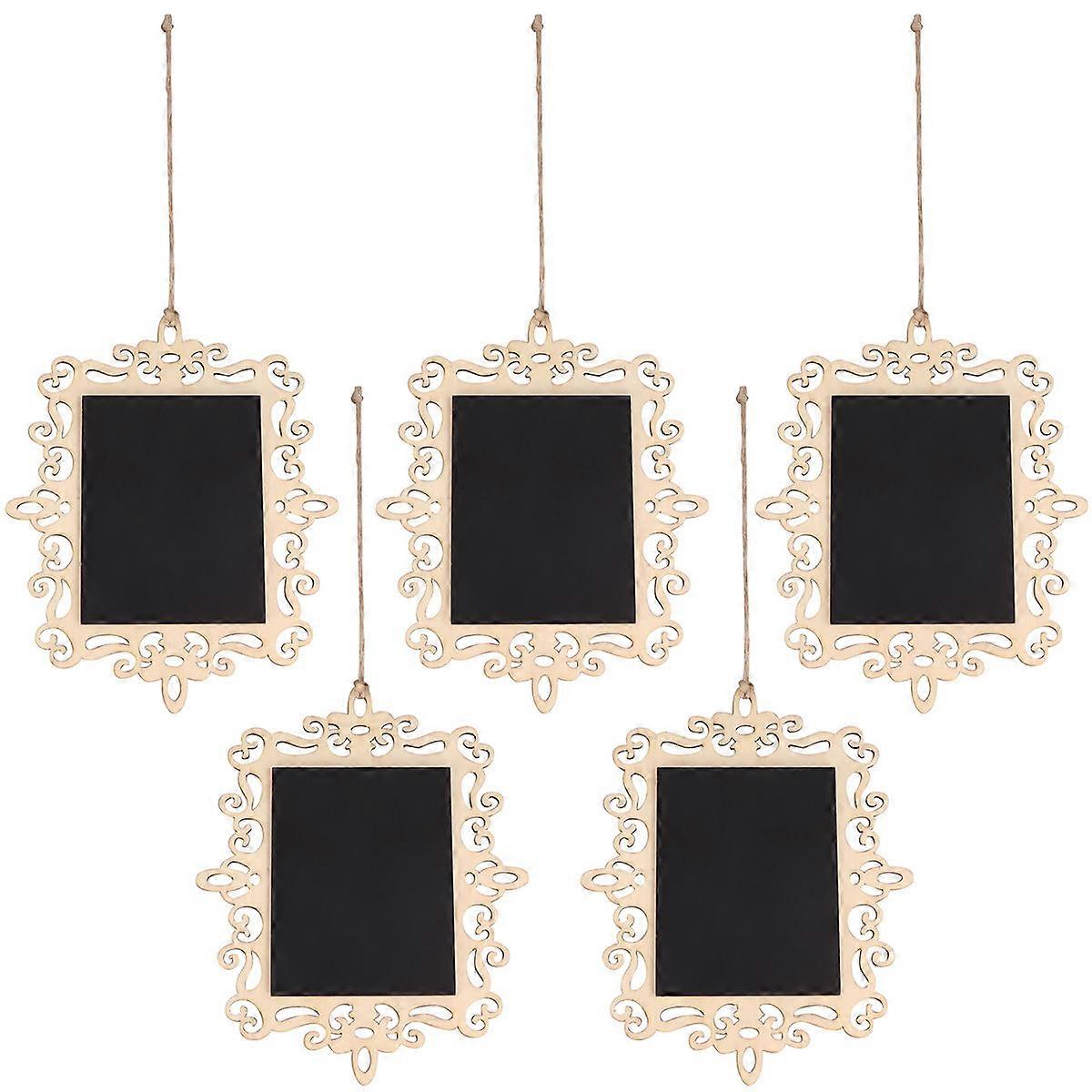 5Pcs Rectangular Wooden Blackboard Chalkboard For Home Decor And Office Use 19.7X16.2Cm Display Table Numbers Menus Or Greetings