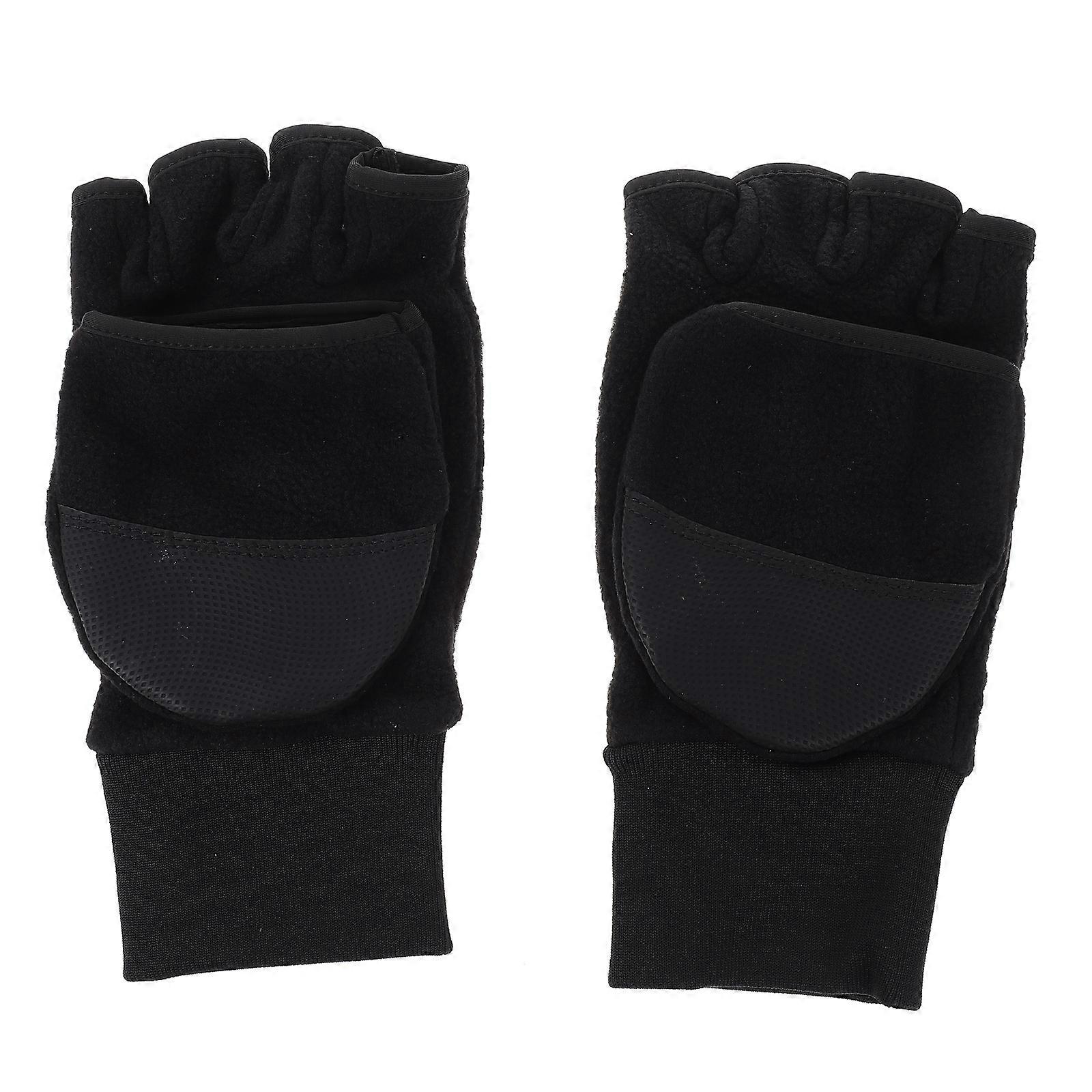 Wear-Resistant Gloves For Outdoor Activities Black Thermal Touchscreen Black 1 Pair