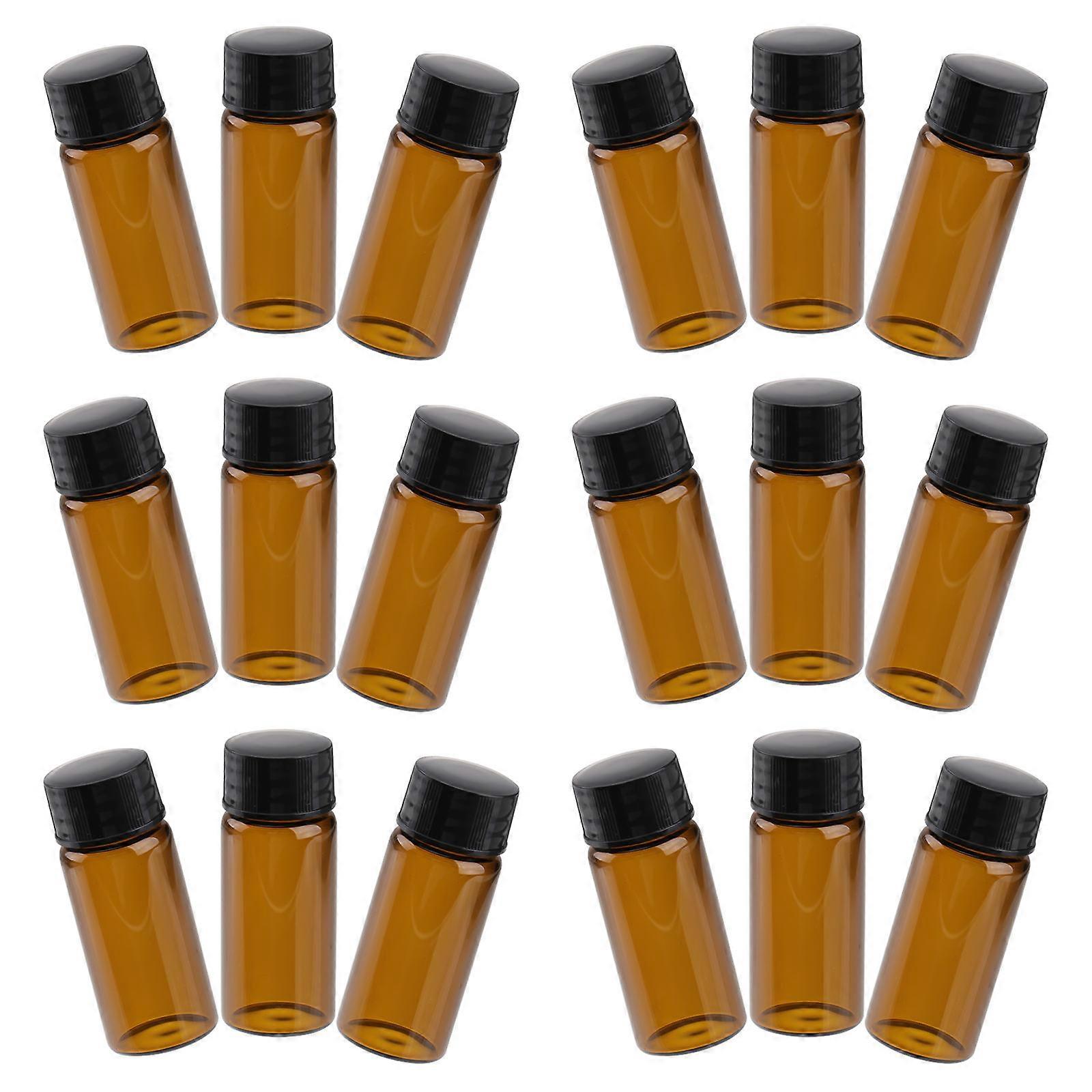 15pcs Brown Glass Sample Bottles with Screw Caps – Reagent Vials for Laboratory Chemistry, Research, Storage, and Experimentation