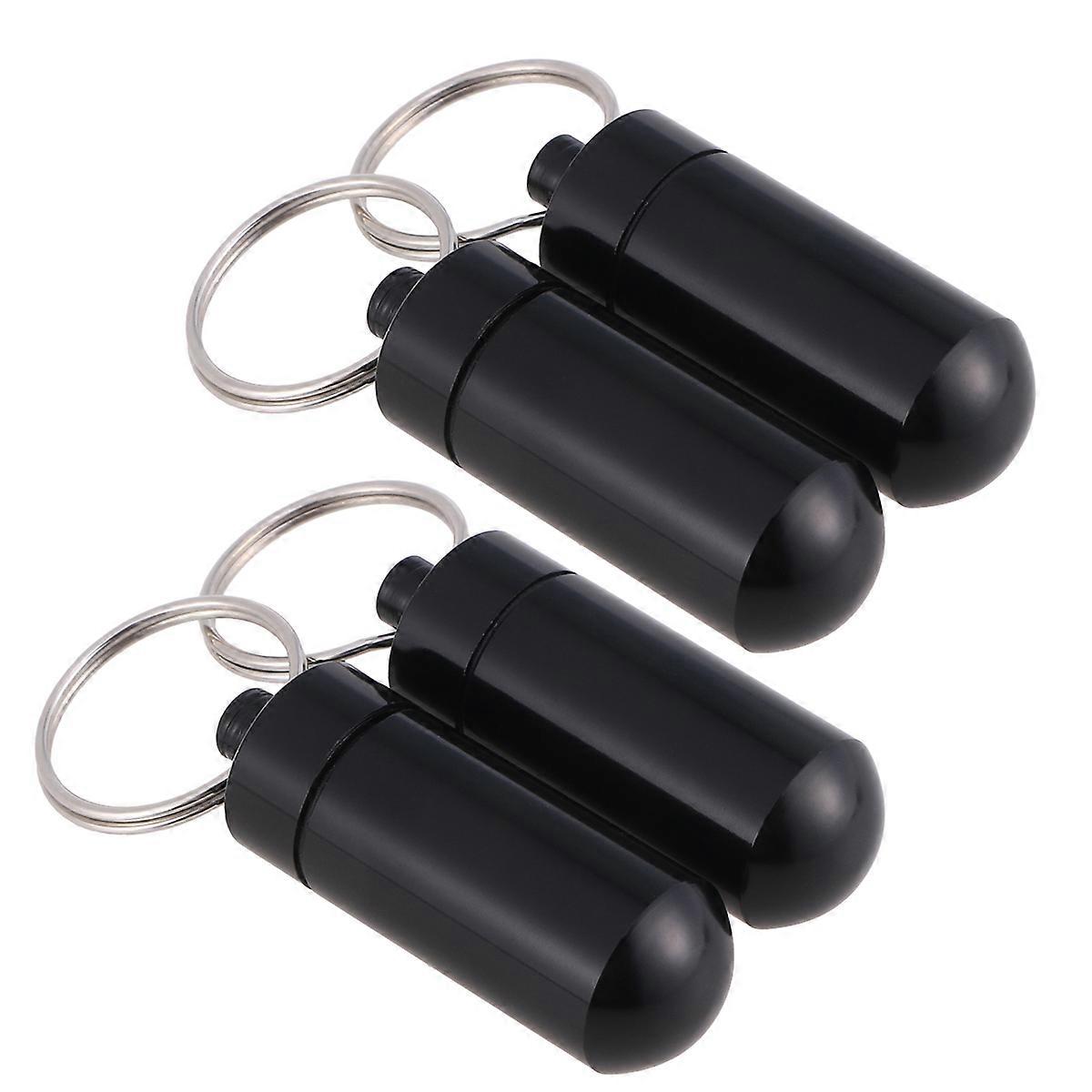 Portable Aluminum Alloy Case 4Pcs Waterproof Container Keyring Type Holder For Backpack Storage Small And Compact Emergency Storage