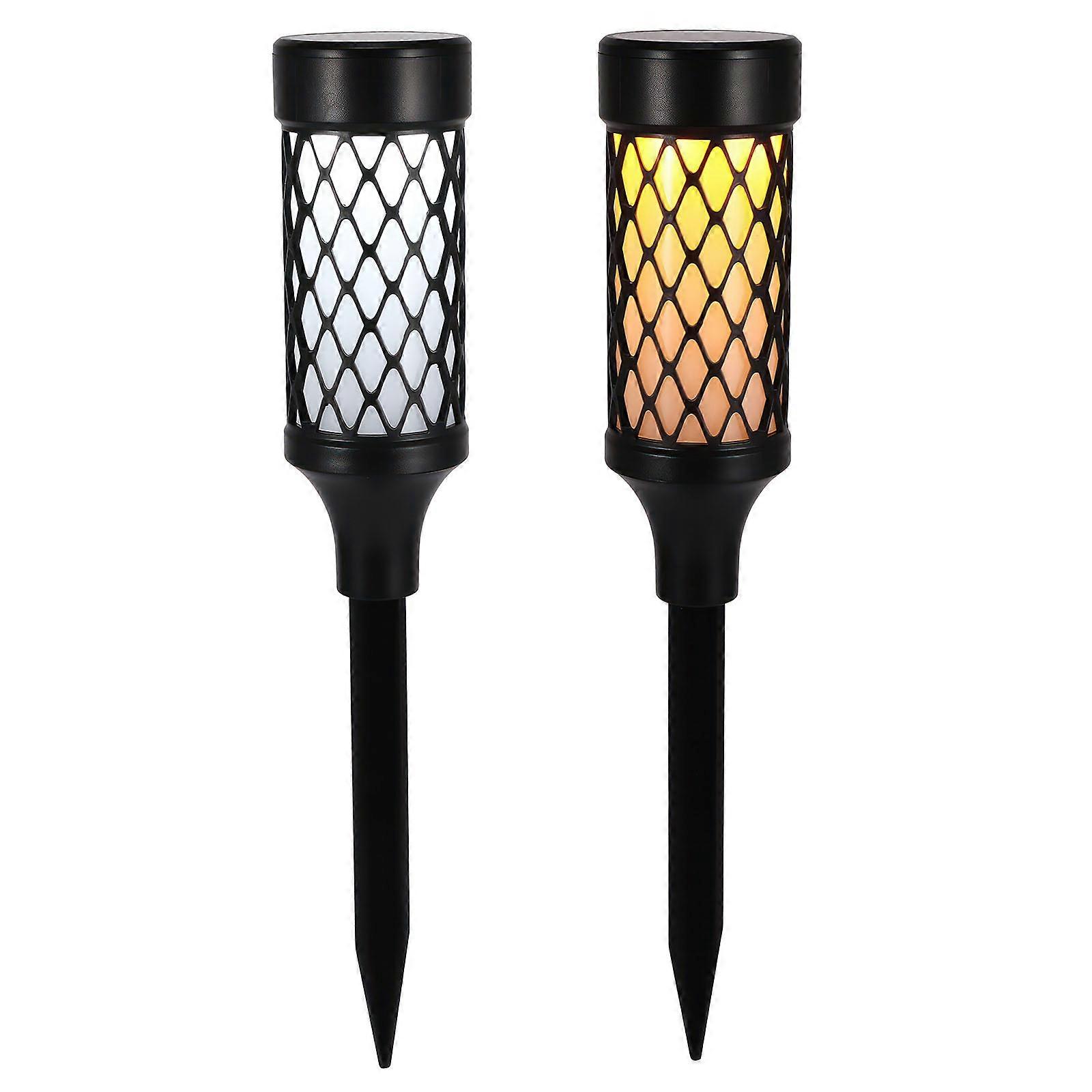 2pcs Solar Garden Stake Lights  White + Warm White Switchable