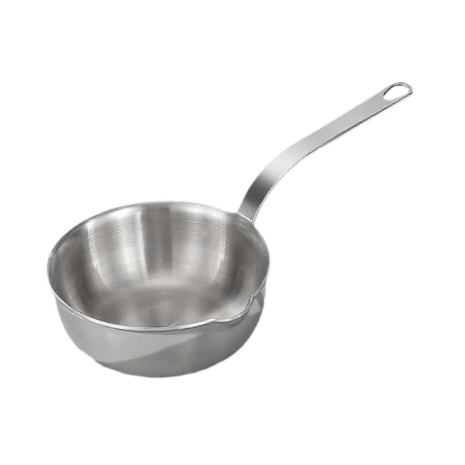 Milk pan with pouring lip, chocolate melting, stainless steel cooking pot sauce pan with singlesided spout, hanging ring milk flask, hot oil pot