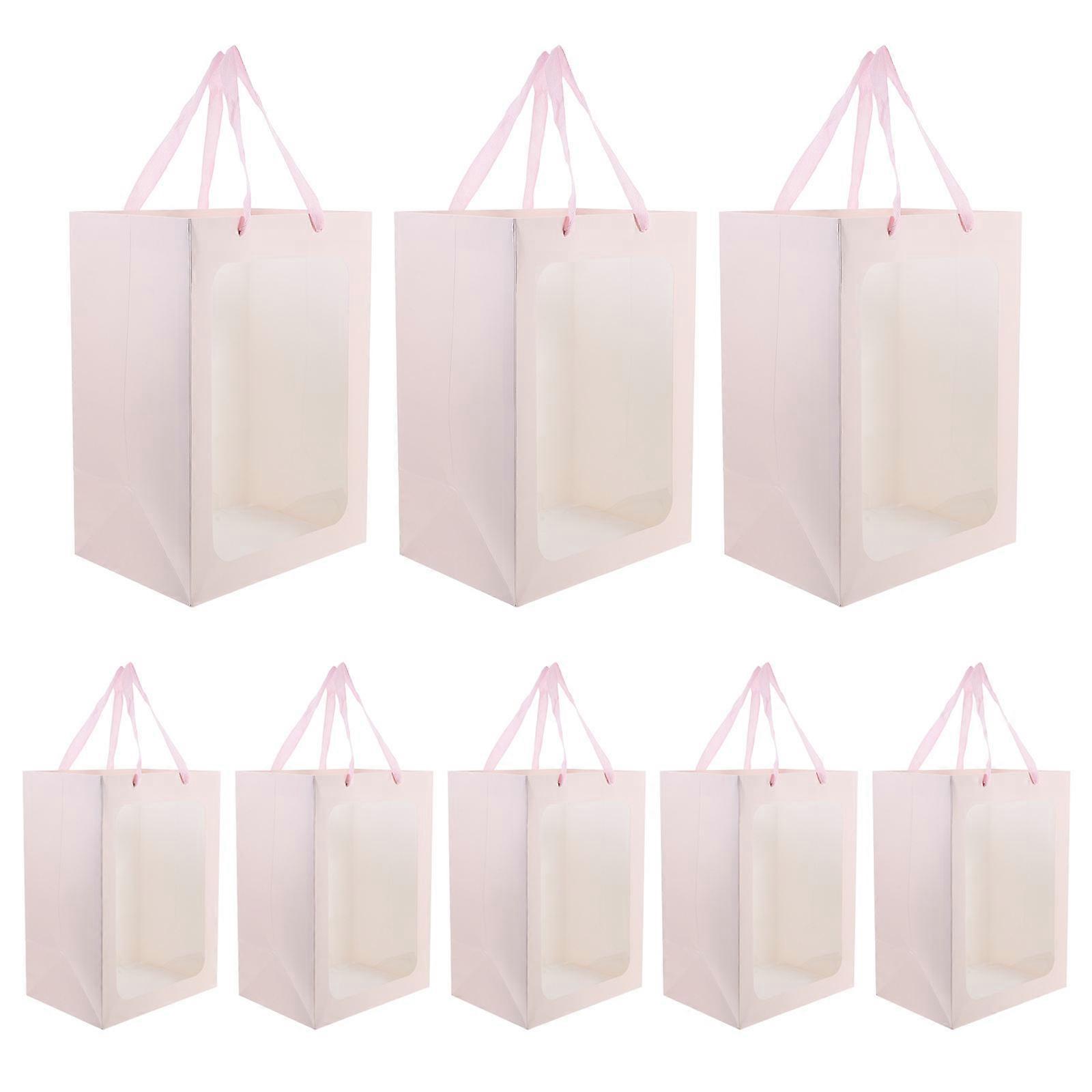 Paper Bag With Window For Gift Carrying At Parties And Festivals 10Pcs