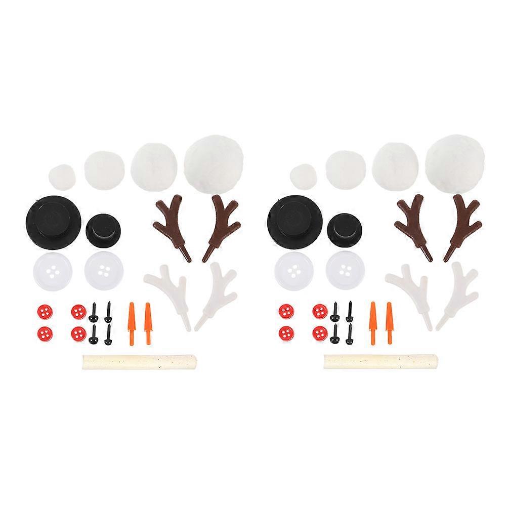 Snowman DIY Decorations Snowman Decorating Props for 2Sets Outdoor Use