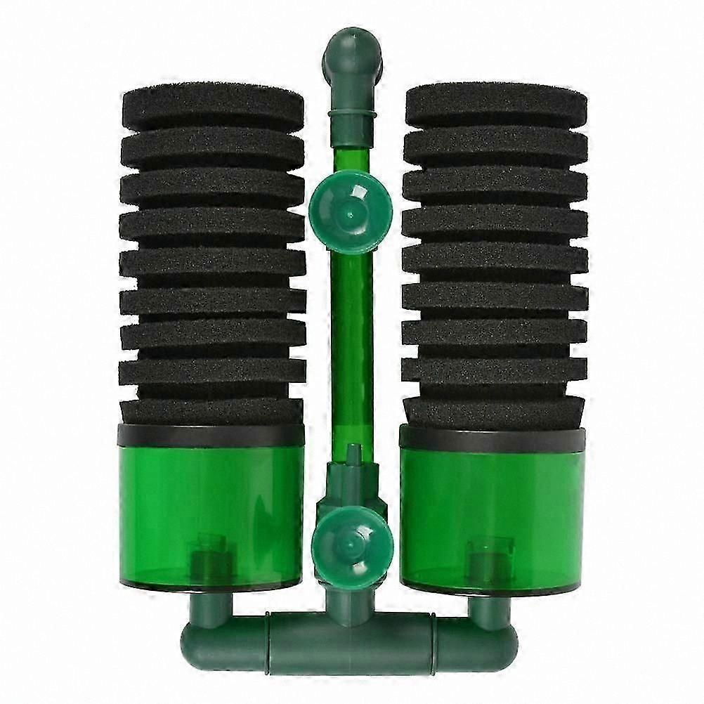 Aquarium Sponge Filter for Fish Tanks Up to 210L with Air Pump and Dual Sponges Enhanced Filtration System for Freshwater and Saltwater Tanks