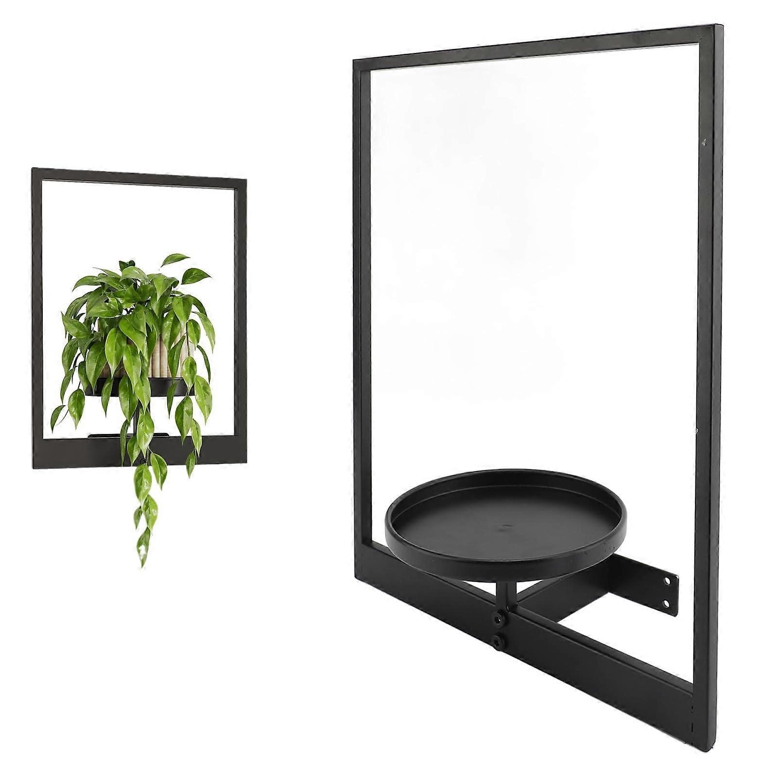 Window Plant Shelves Indoor Metal Hanging Plant Stand With Picture Frame For Windowsill Wall Display For Multiple Plants