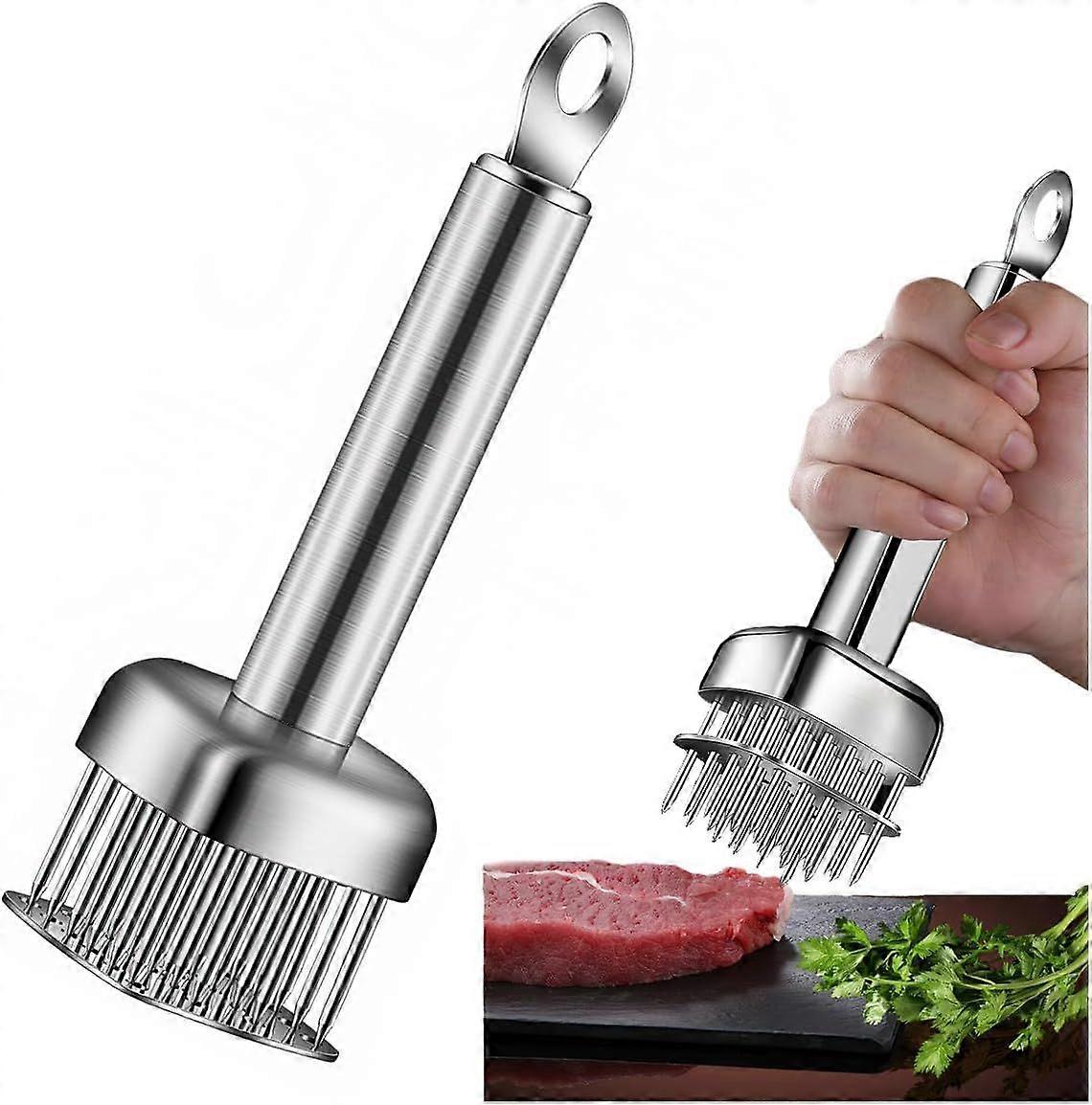 Stainless Steel Meat Tenderizer with Sharp Needles, Professional Meat Tenderizer