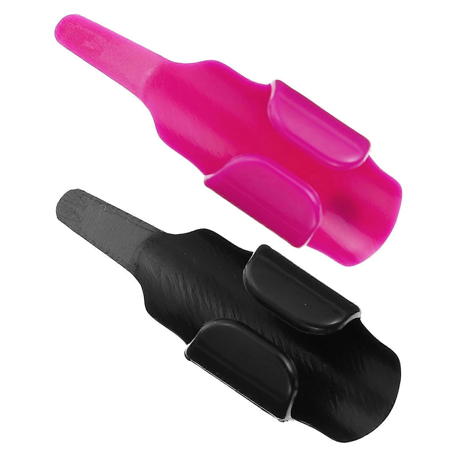 2pcs Ergonomic Sewing Finger Protectors for Thread Control – Convenient Craft & DIY Project Accessory, Black & Purple