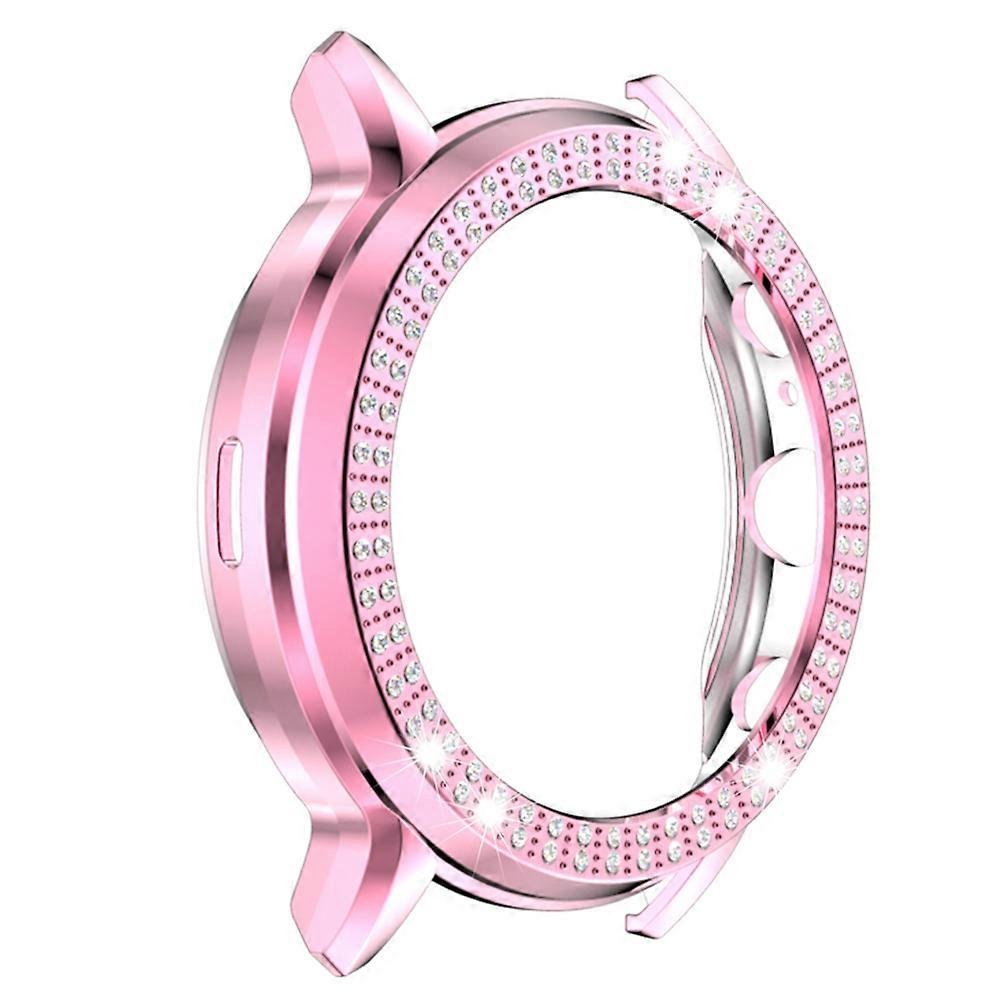 Double Row Rhinestone PC Watch Protective Case for Gen The HR Elegant Lightweight Frame Shell Accessory Easy Installation Pink