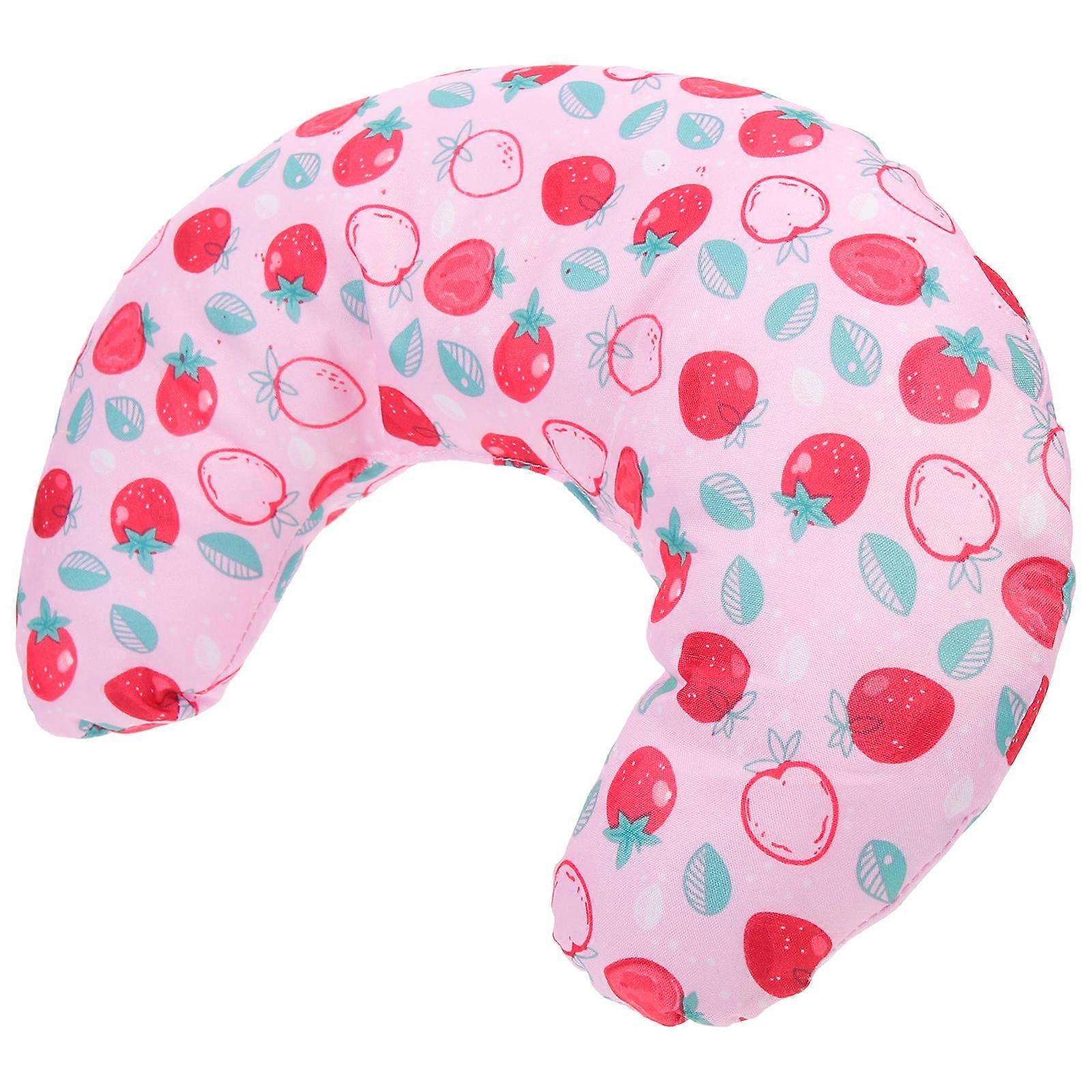 Comfortable U Shaped Cat Pillow for Pet Use Made of Cloth Pink Color Ensures Smooth Breathing While Sleeping 7 inch