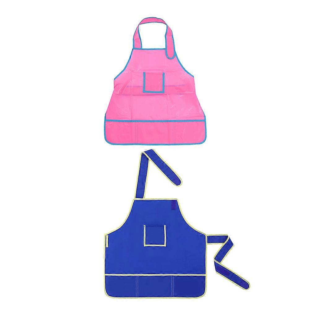 Children Painting Smocks 2Pcs For Art Craft Drawing Assorted Color Waterproof And Adjustable Design