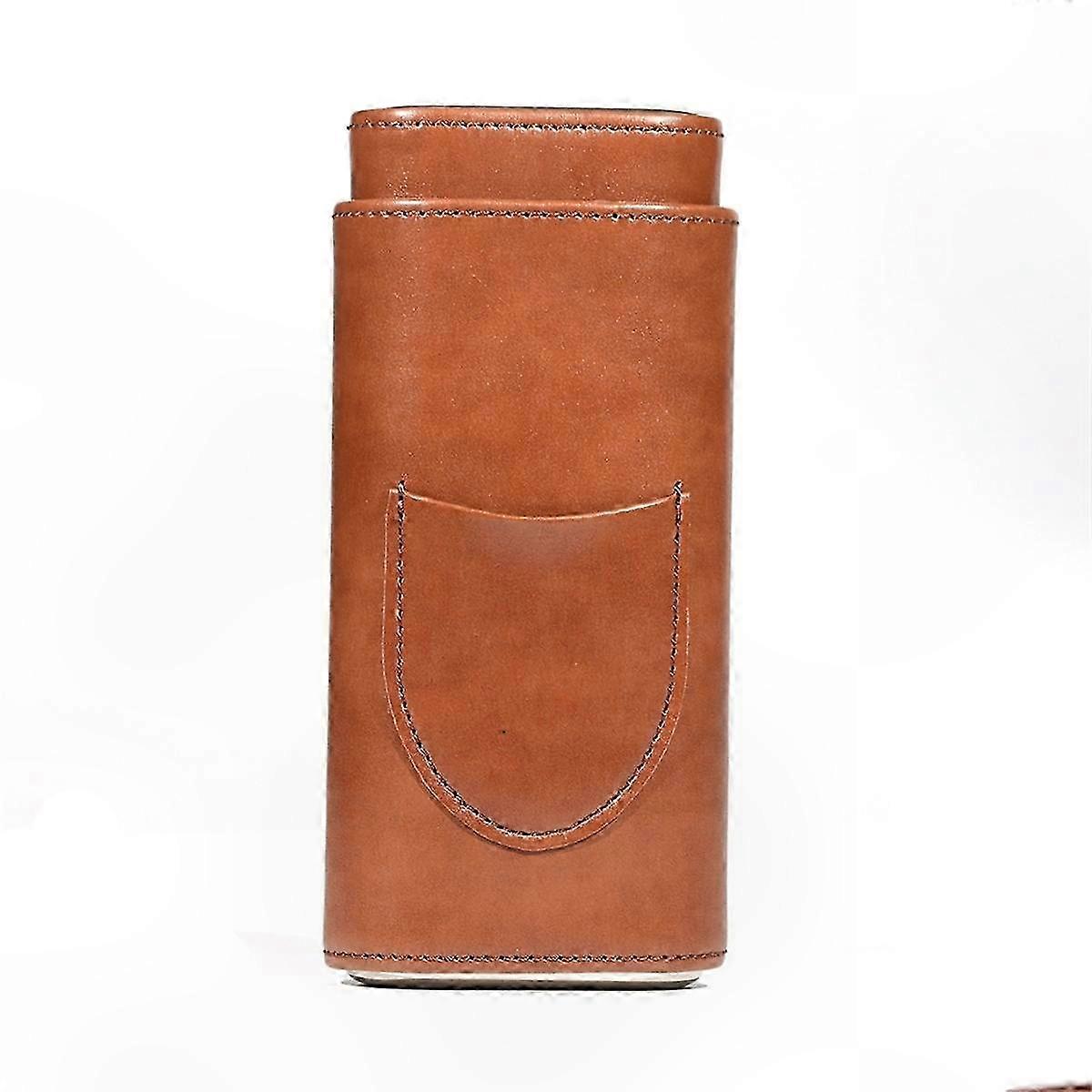 Portable Cigar Humidor Case Box with PU Leather for Three-Finger Storage