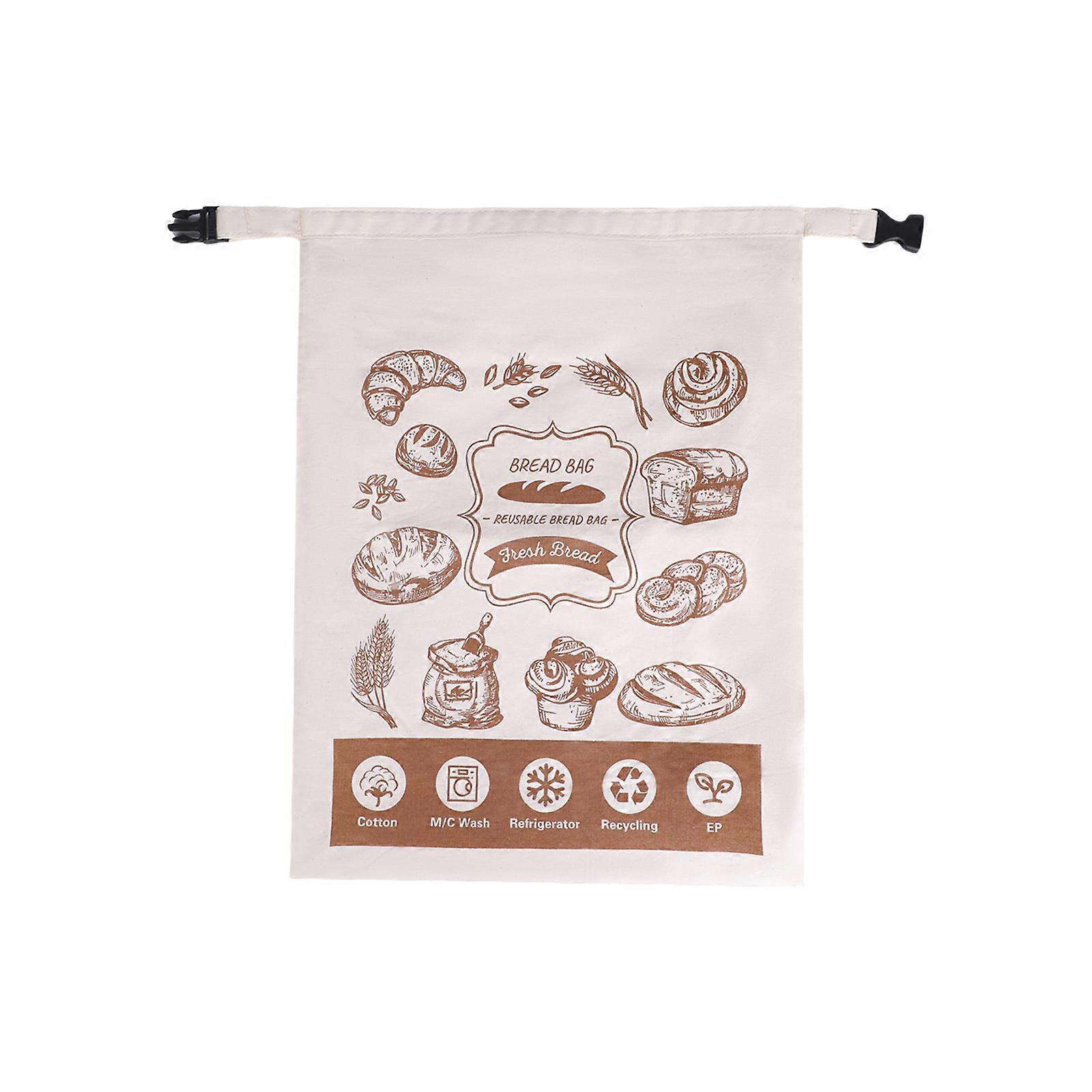 Cotton TPU Lining Bread Storage Bag Reusable Snap Closures Design Pouches For Baking Goods Snacks And Essential Multicolor