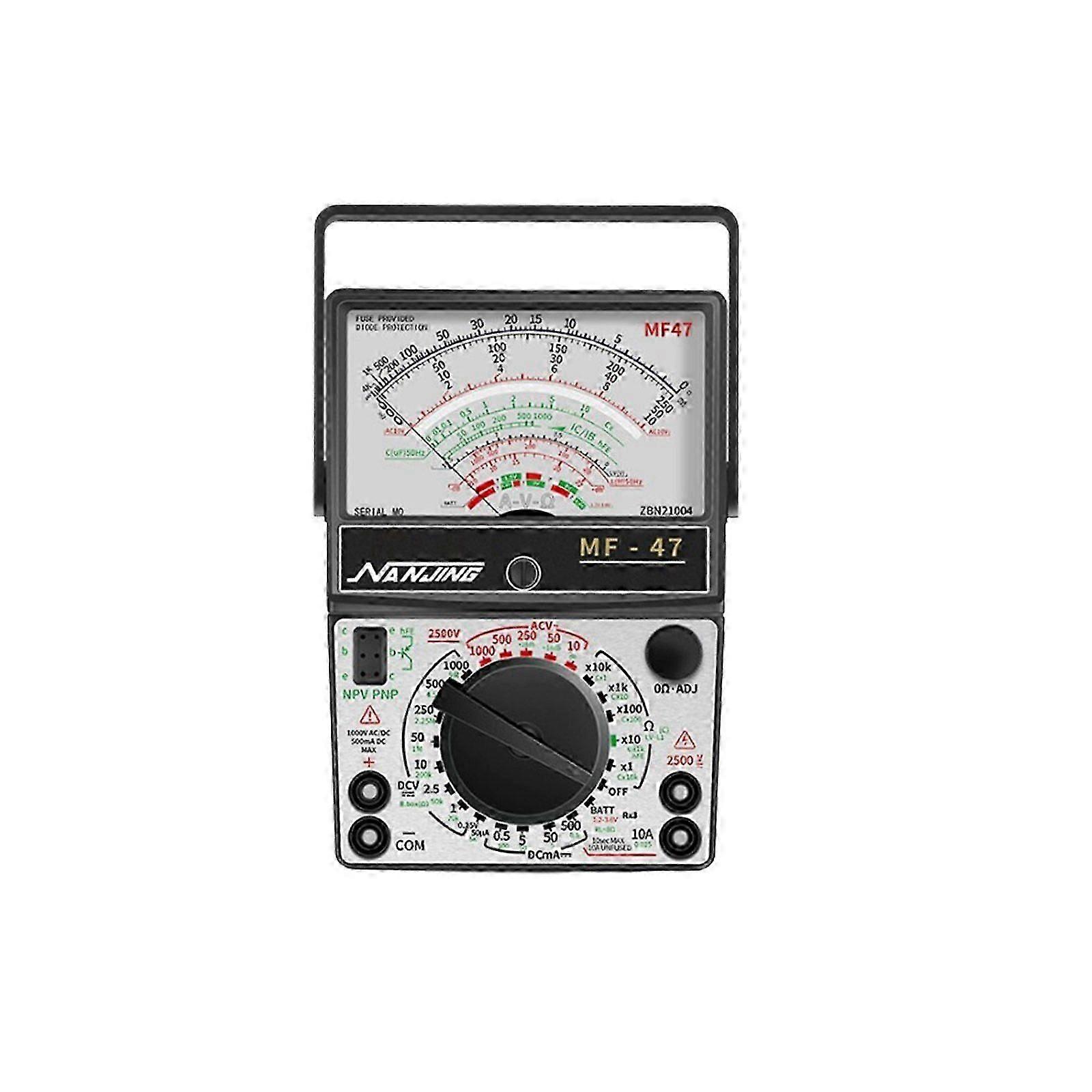 Professional Analog Multimeter - AC/DC 1000V/500mA Voltage Current Resistance Tester