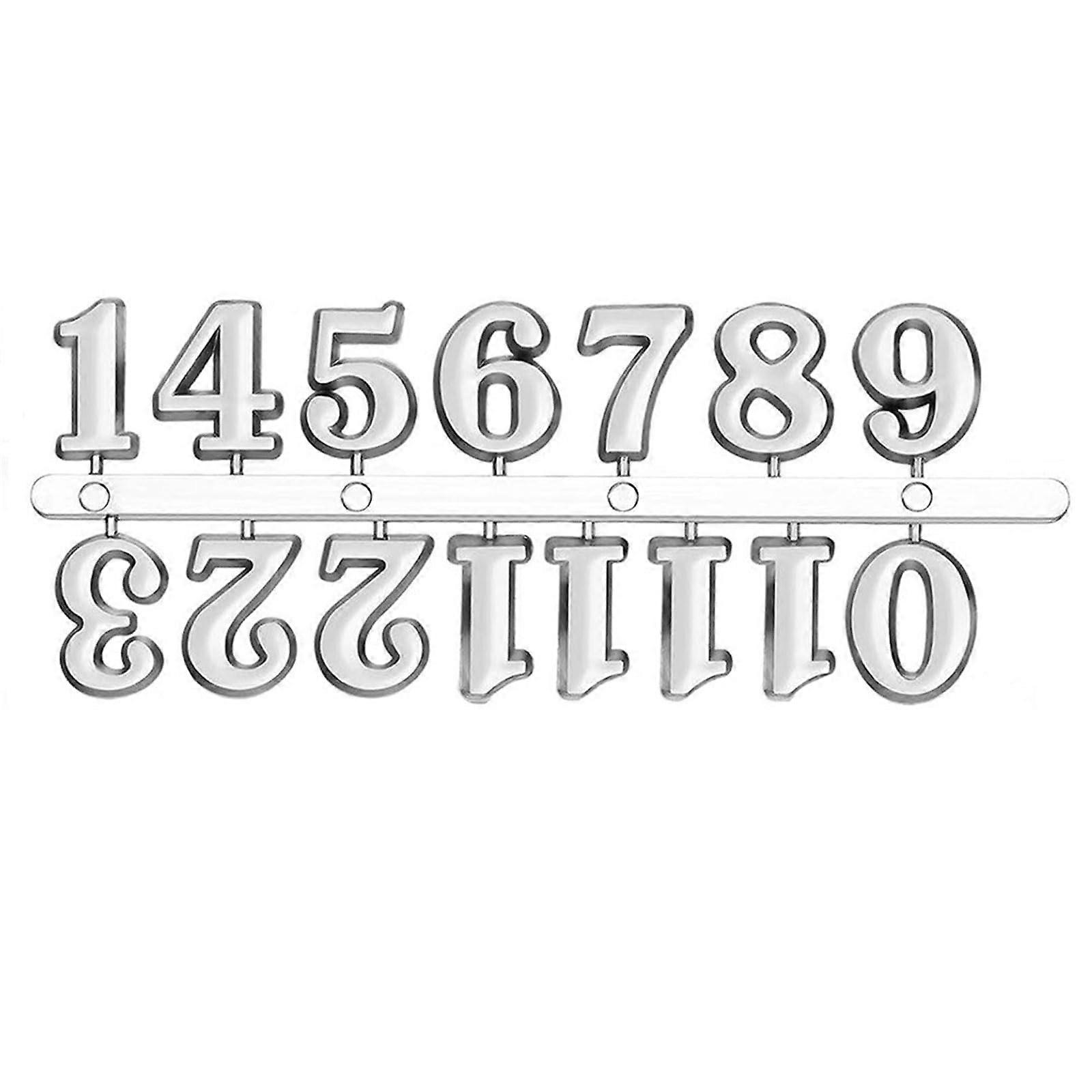 Craft Digital Clock Numbers Kits Metal Arabic or Roman Numerals Set for Clock Watch Replacement 2cm Silver a Letter