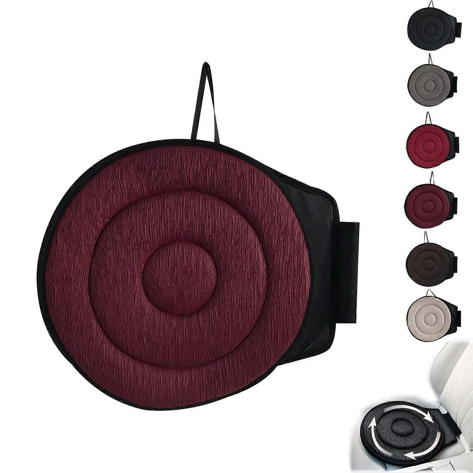 Novanest Seat Cushion, 360 Rotating Car Multifunctional Mobile Cushion (Wine Red)