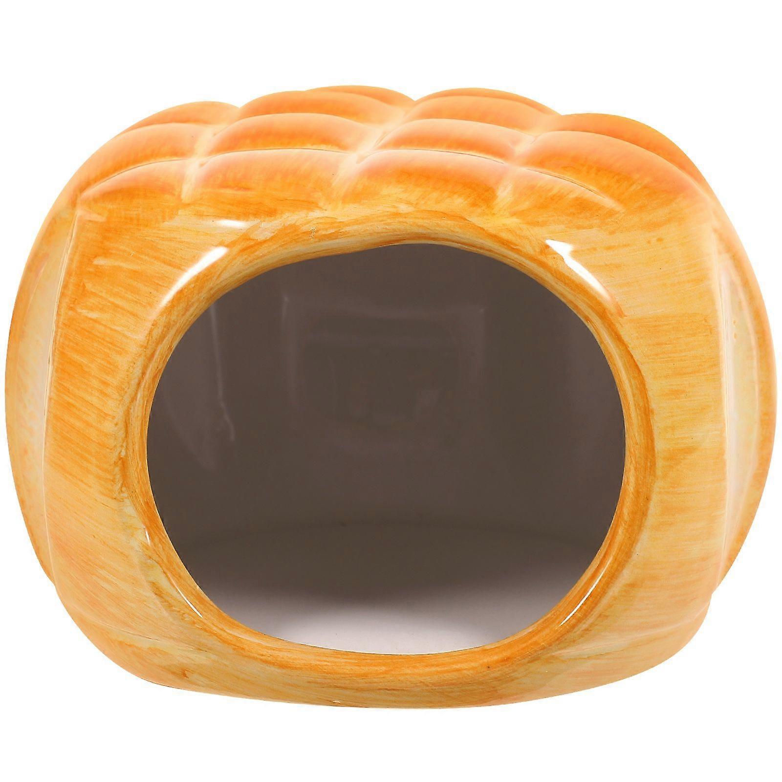 Ceramic Hamster Hideout Hamster Burger Shape Cooling Nest Small Animal Hideout
