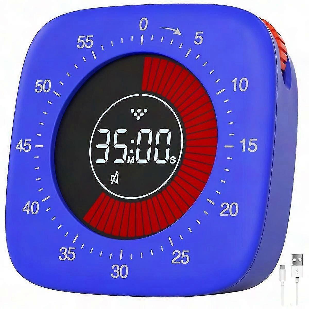 60 Minute Digital Timer for Kids - Rechargeable Study & Kitchen Countdown Timer for Classroom & Home