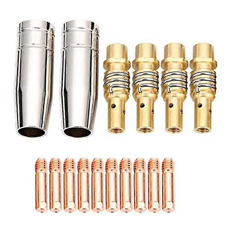 MIG Welding Nozzles with 16 Pcs Gold Tip Contact Tips