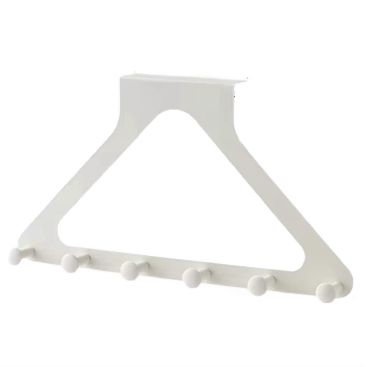 Triangular Door Hook Wall Mounted, PunchFree, Traceless Hanger for Coats, Hats, Bags, and More Cream Color