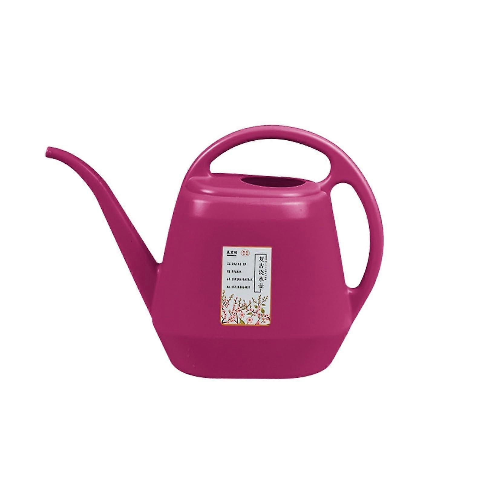 Watering Can 4L Long Mouth Plastic Kettle for Indoor Outdoor Gardening Green Vintage Design 38x24.5cm
