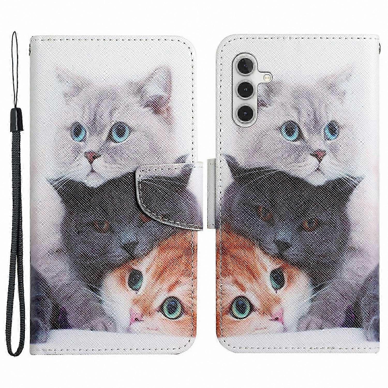 Leather Wallet Case with Pattern Design for A55 5G Phone Cover Protector