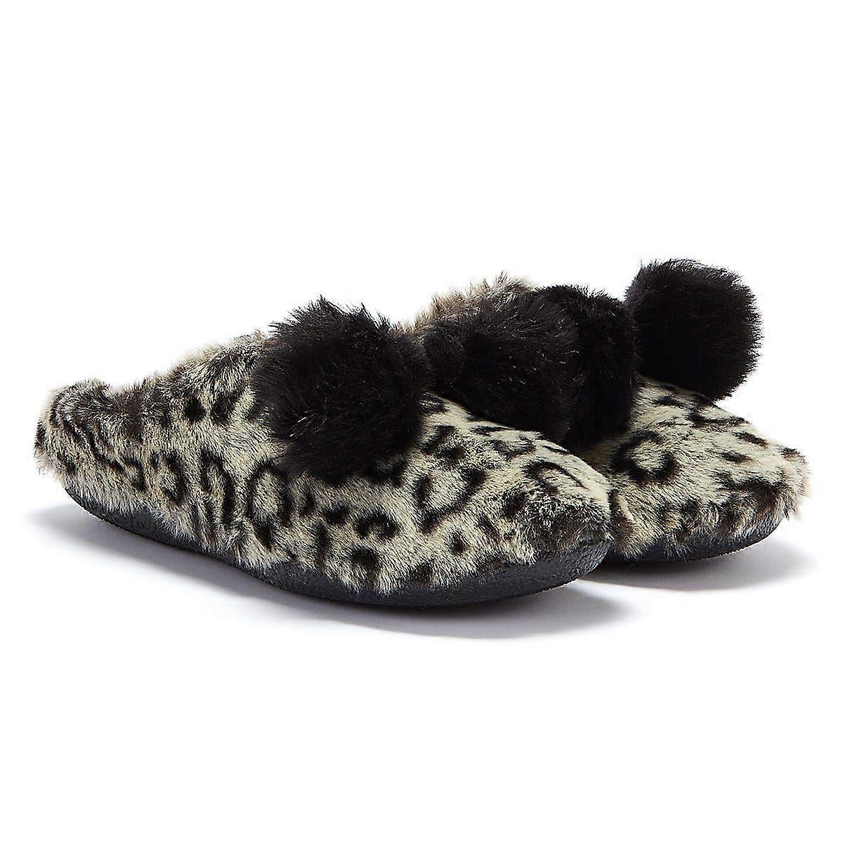 TOMS Ivy Leopard Womens Grey Slippers
