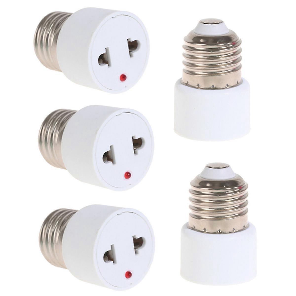 5PCS E27 to EU Plug Connector Accessories Bulb Holder Lighting Fixture Bulb Base Adapter Portable L