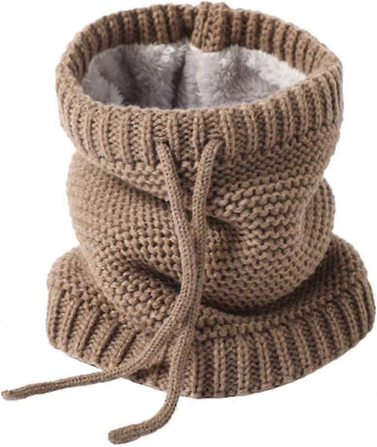 2025 Latest Model Soft Lined Scarf Double Layer Ring Scarf Windproof Solid Color Knitted Scarf