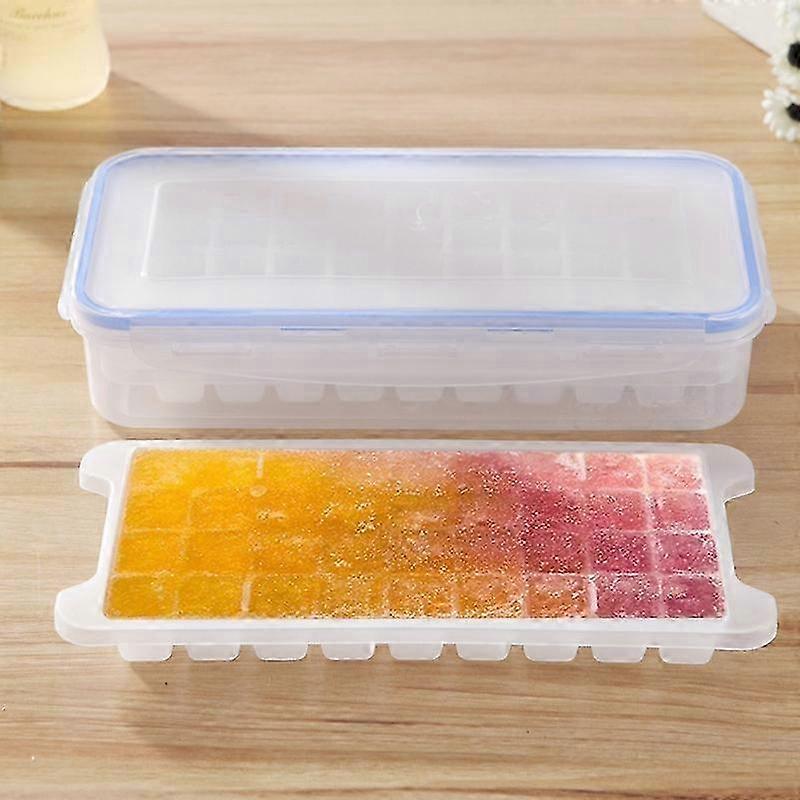 Small Square Ice Mold Trays Multi-layer Mold with Cover Ice Storage Box, 2 Layers 2025