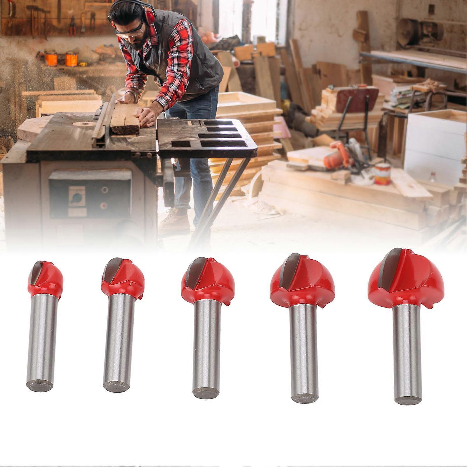 5 Pcs Round Nose Router Bits 8mm Shank Carbide for Woodwork
