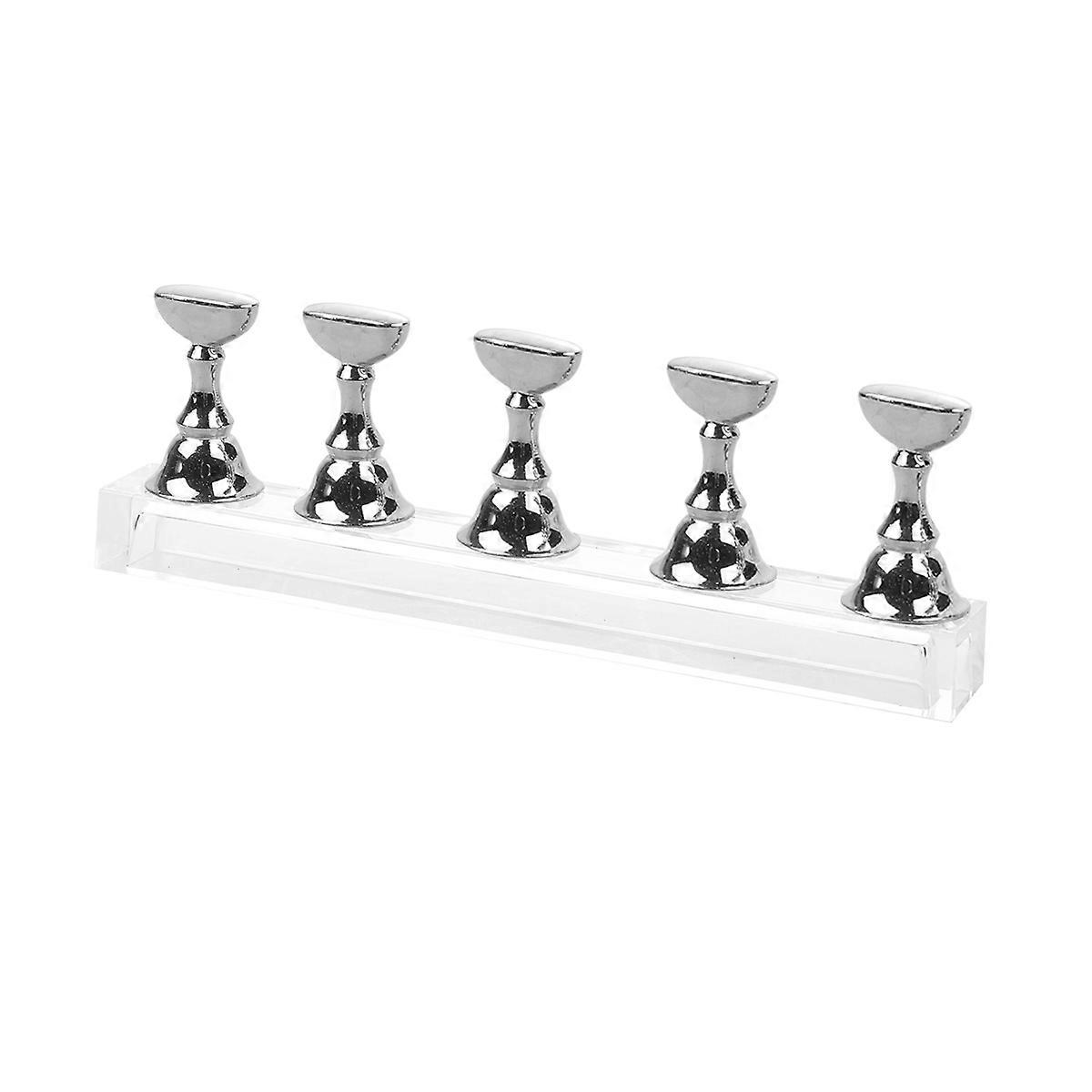 Nail Art Display Shelf Acrylic Practice Stand with Magnetic Bar 2Sets