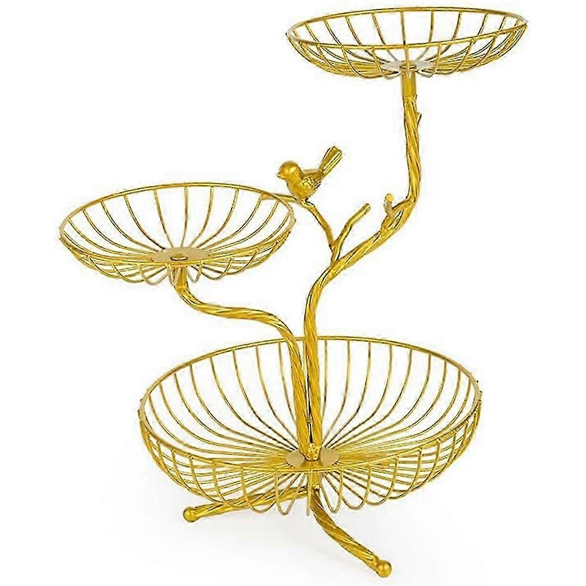3-Tier Fruit Basket Holder Decorative Fruit Bowl Rack Metal Stand Table Countertop Holder for Vegeta