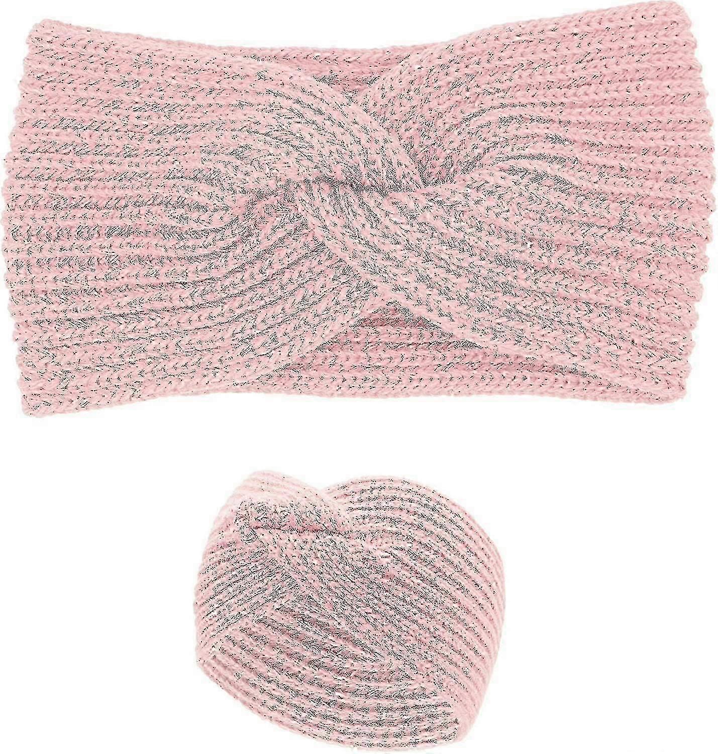 Colors & Beauty Light Pink Wool Hairband For Women Made In Italy - Knitted Women Earmuffs - Women Winter Ear Headband - Thermal Headband