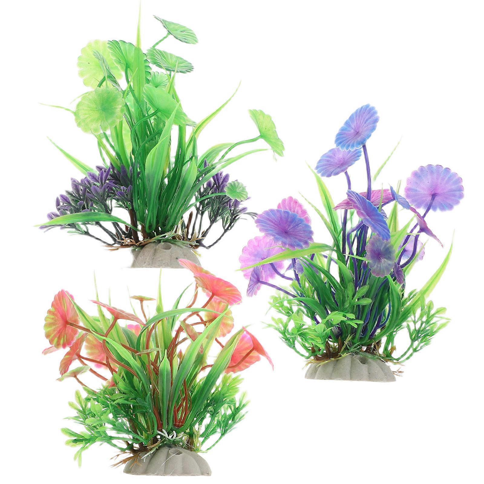 Artificial Aquatic Plants High Realism Advanced Simulation Technology For Fish Tank 3Pcs
