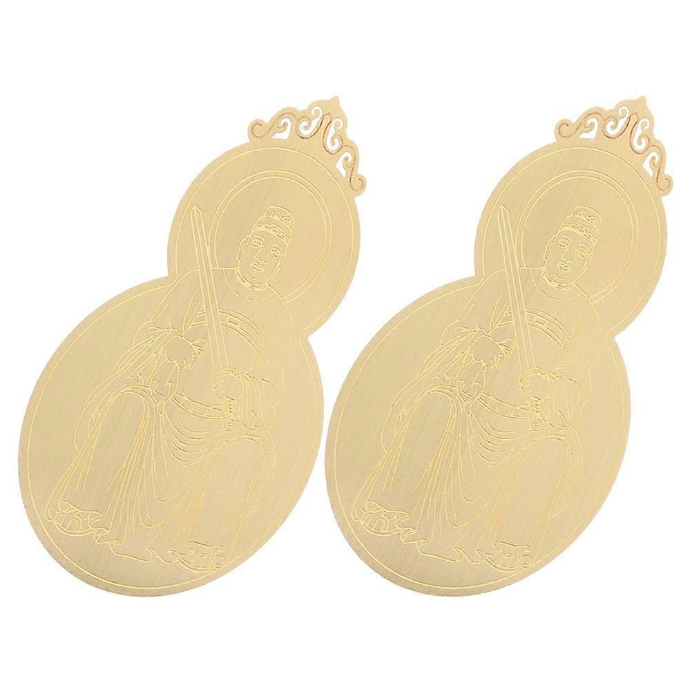 Copper Taisui Card Chinese Style Amulet Luck Protection Card 8.00X4.90X0.02CM Golden for Wearing in Wallet or Purse