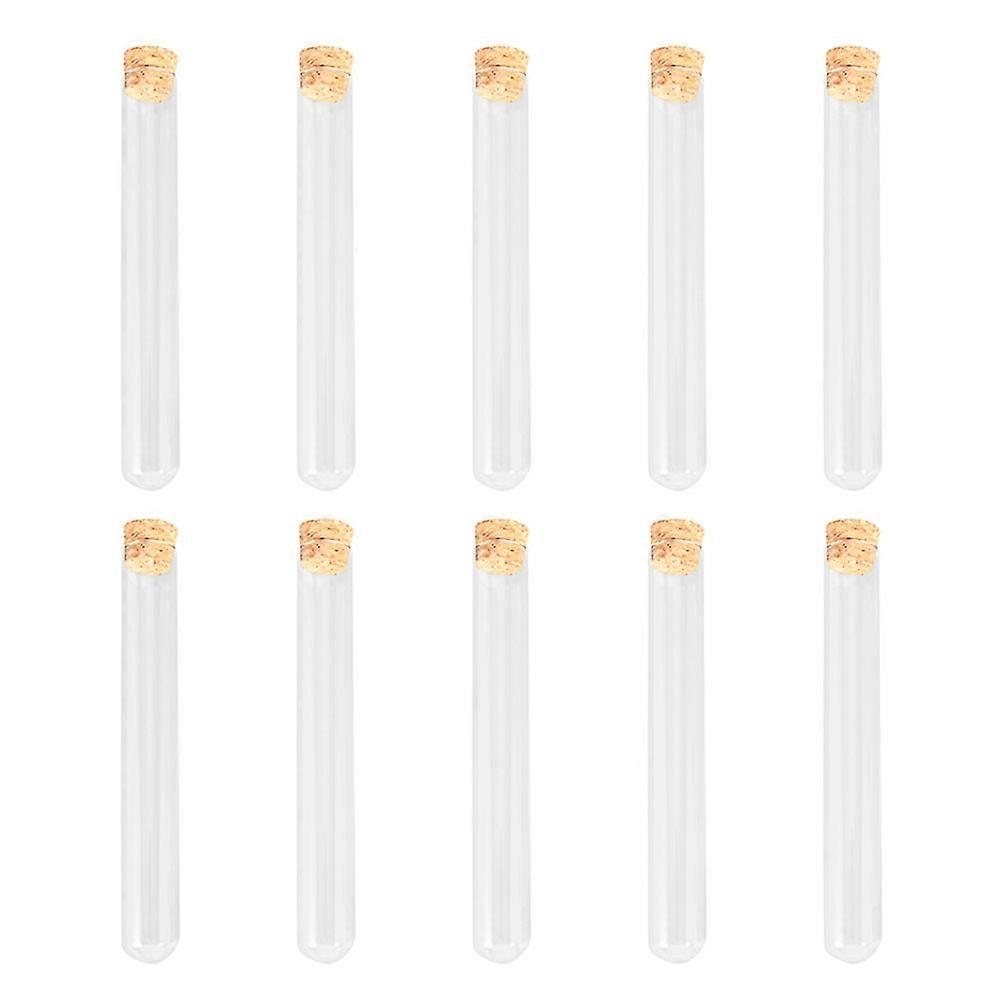 Glass Test Tube Transparent Round Bottom for Storage 10Pcs Set