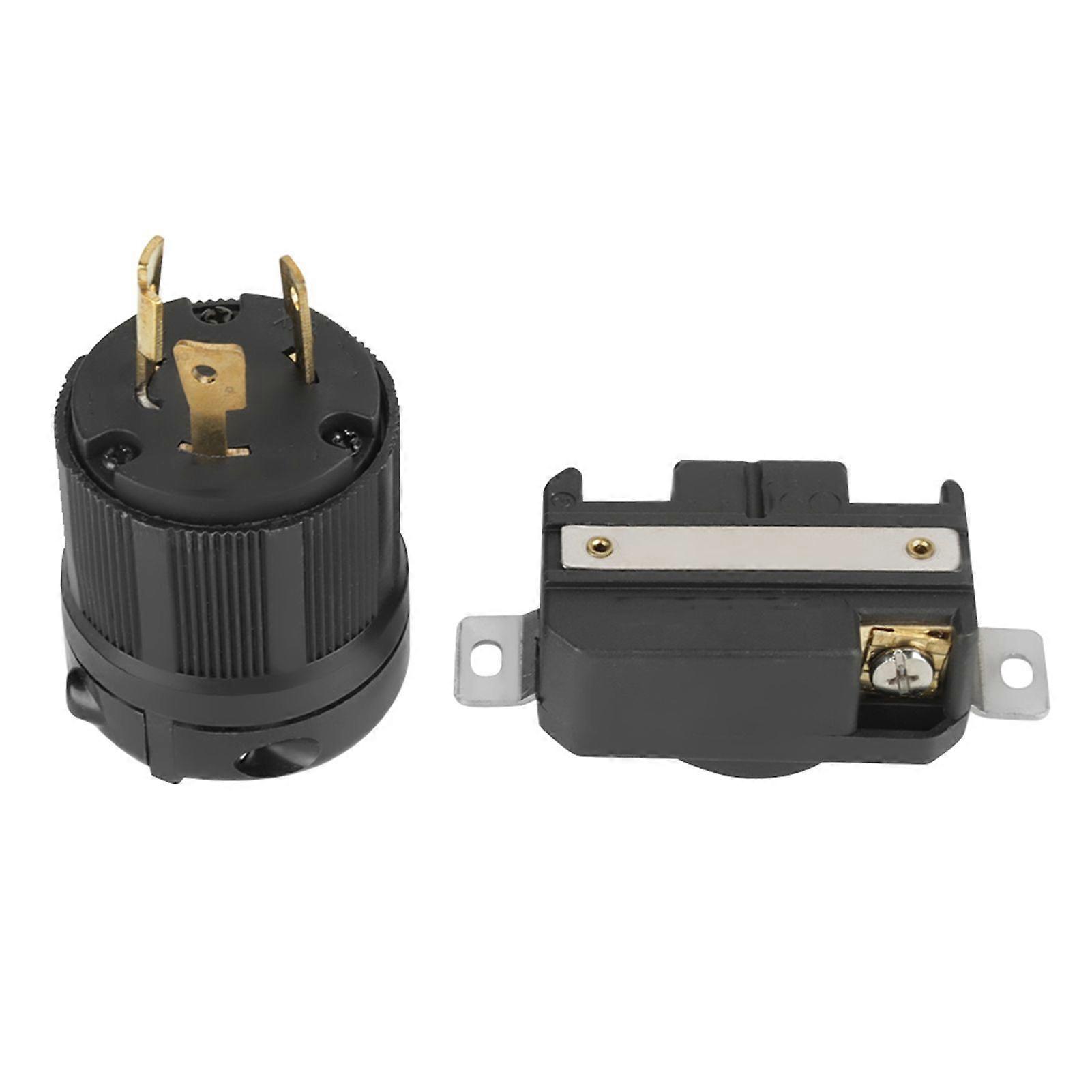NEMA L6-30P L6-30R 30A 250V Twist Lock Electrical 3 Pin Plug Receptacle Connector Male & Female