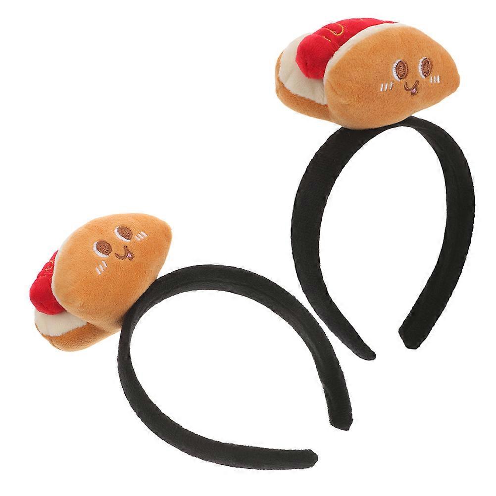 Cartoon Hot Dog Headband for Party Use 8Pcs Durable Cloth Material