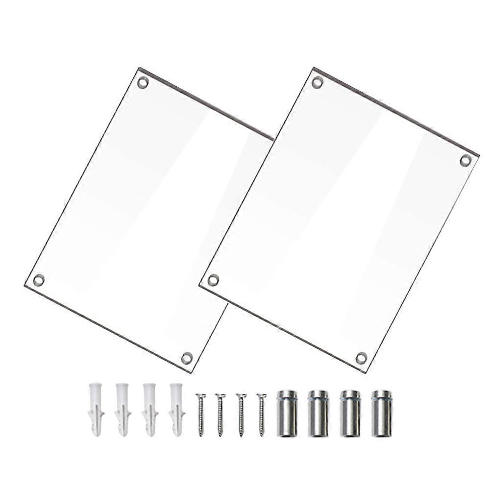 Clear Acrylic Picture Frame 2Pcs Wall Mounting Photo Frame Holder