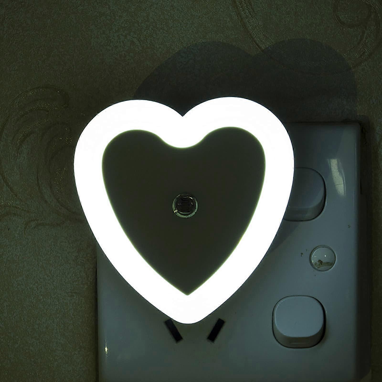 LED Heart PlugIn Sensor Light For Bedroom White One Size Night Light For Hallways Intelligent Shape For Boys 5