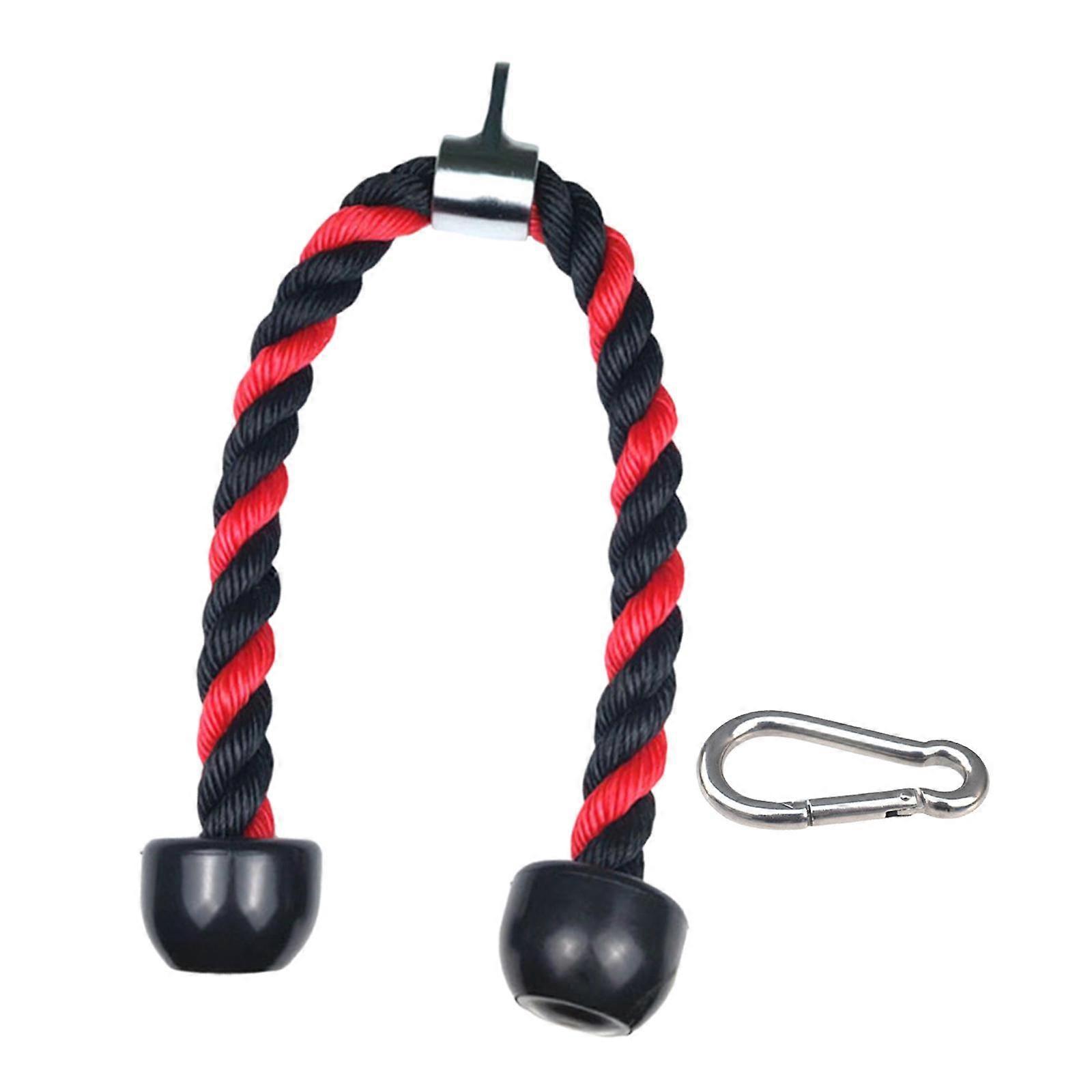 Tricep Rope Pull Down with Carabiner Cable Attachments for Workout Exercise 120cm with Carabiner
