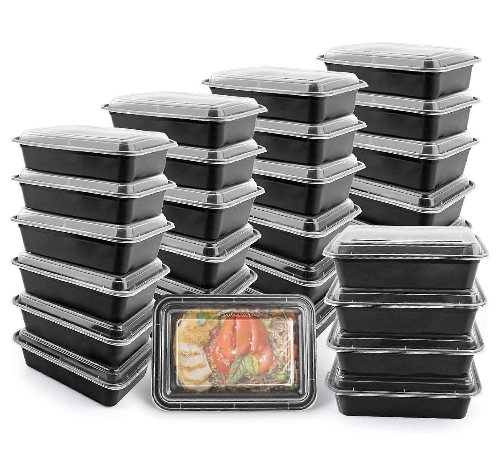 150-Pack 38 Oz Rectangular Food Containers with Lids - BPA-Free, Freezer/Microwave/Dishwasher Safe, Stackable, Reusable - Compatible with meal prep