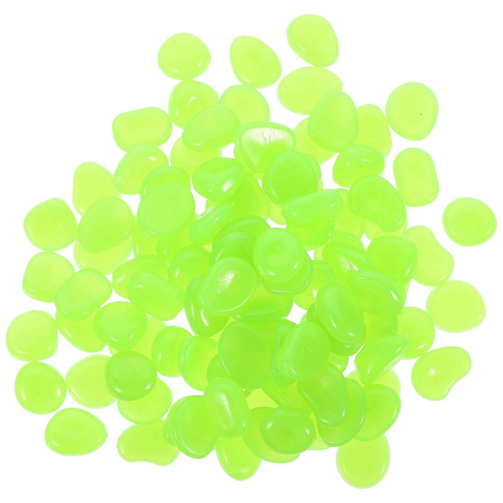200Pcs Luminous Stones For Fish Tank And Garden Decor Glow In The Dark Nighttime Use 0.5X1.8X2.3CM